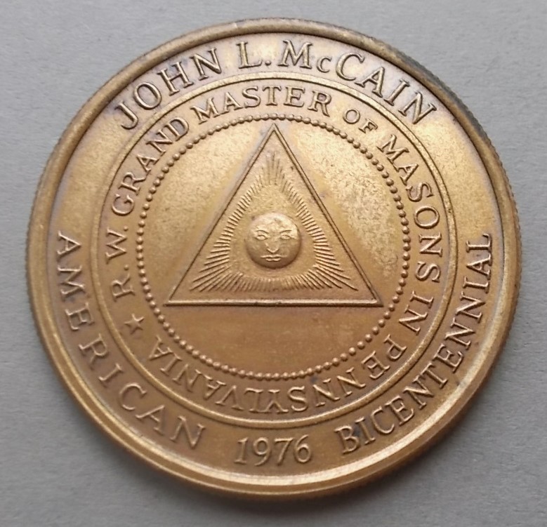 Masonic-Tokens,-Coins-And-Counter-Stamped-Pennies